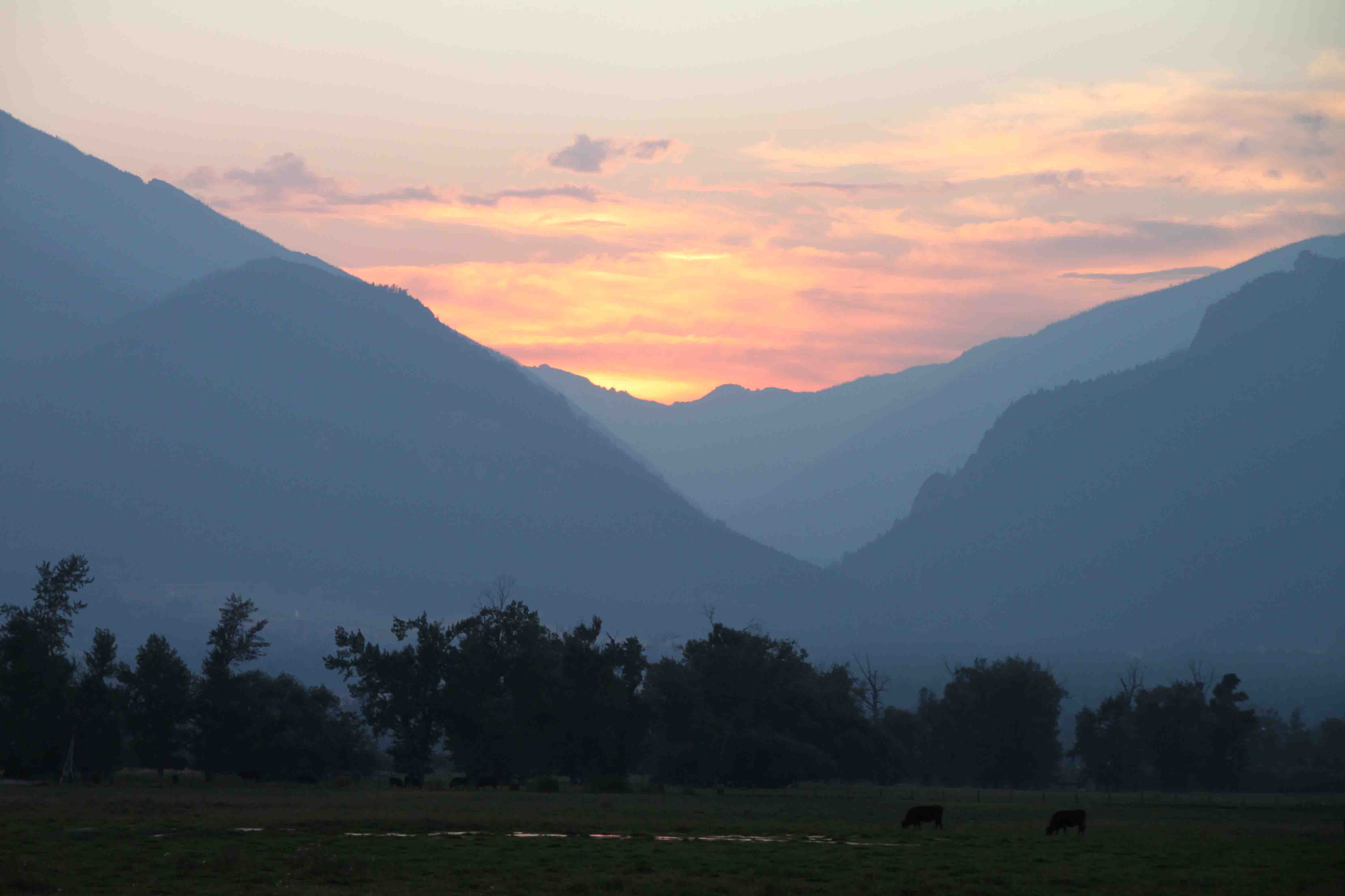 sunset on the way of missoula