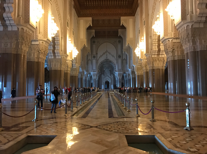 inside Hassan II Mosque