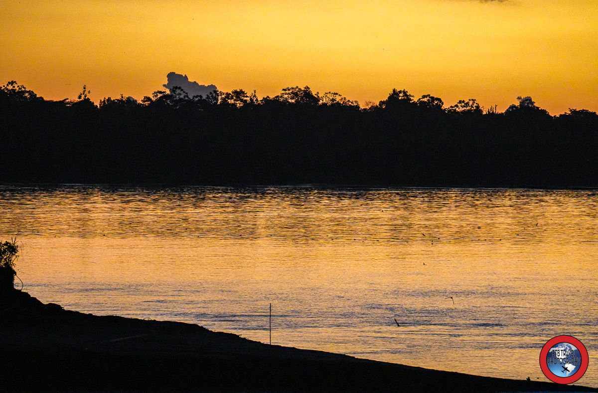 sunset on the Peruvian Amazon
